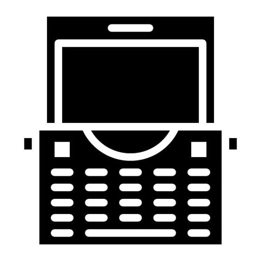 Typewriter With Tablet Glyph Icon