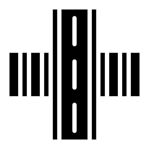 Crossing Road Glyph Icon