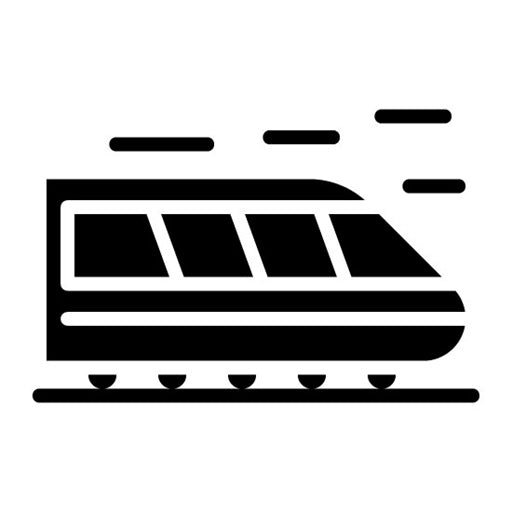 High Speed Train Glyph Icon