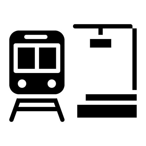 Railway Station Glyph Icon