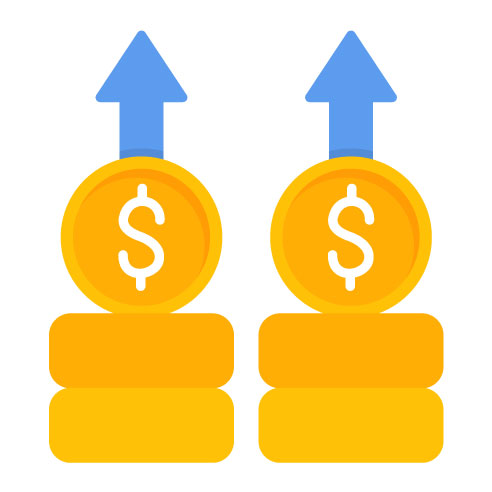 Revenue Increase Flat Icon