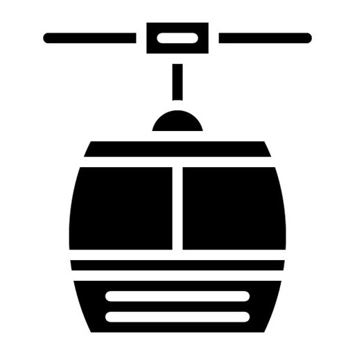 Cable Car Glyph Icon