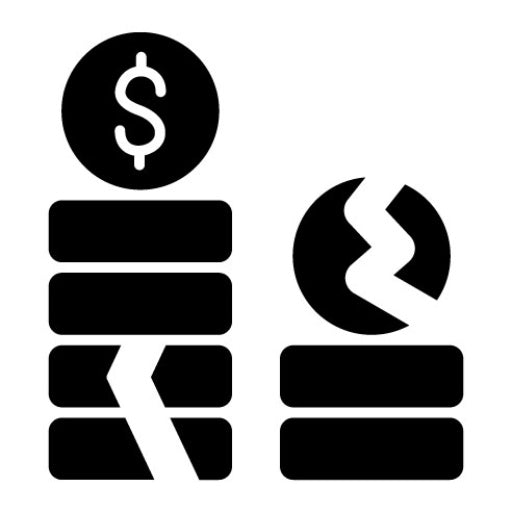 Bankrupt Glyph Icon