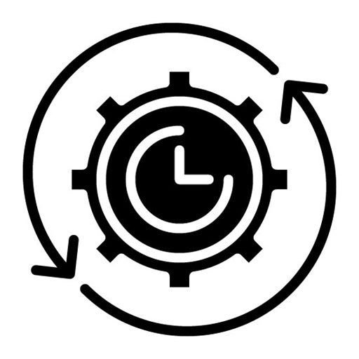 Automated Scheduling App Glyph Icon