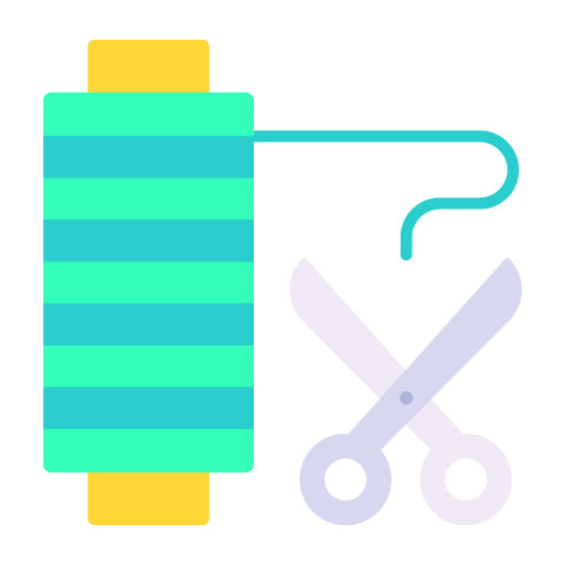 Thread Cut Flat Icon