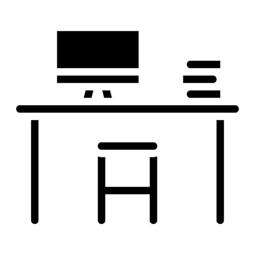 Dedicated Desk Glyph Icon