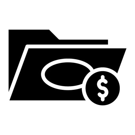 Folder Invoices Glyph Icon