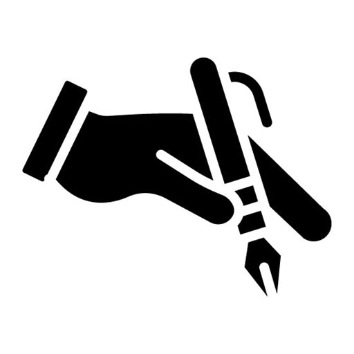 Hand With-pen Glyph Icon