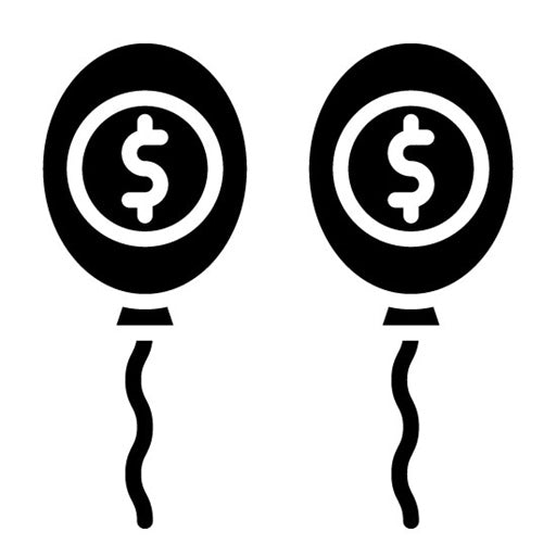 Balloon Loan Glyph Icon