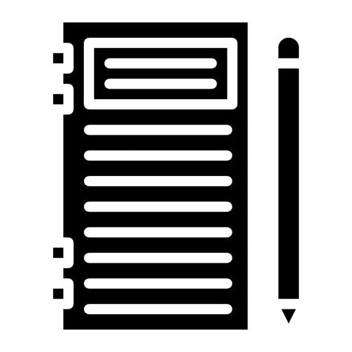 Notebook Glyph Icon | Crime Investigation