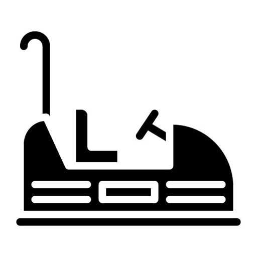 Electric Bumper Car Glyph Icon