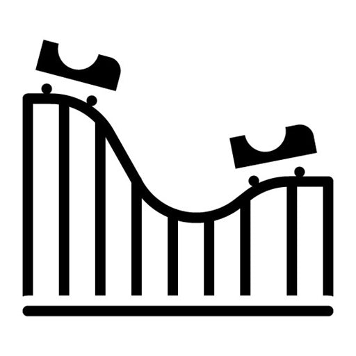 Roller Coaster Glyph Icon | Water Park