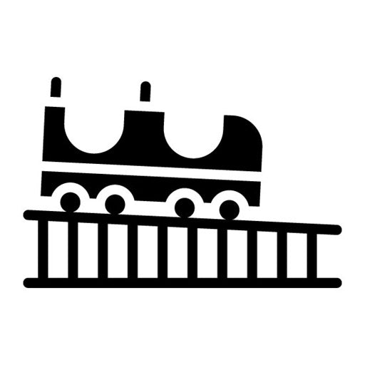 Roller Coaster Car Glyph Icon