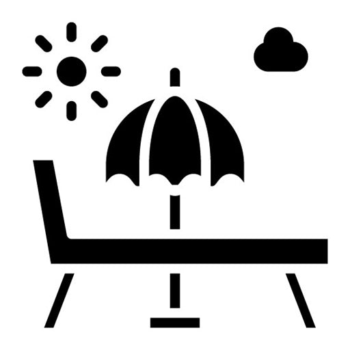 Sunbed Glyph Icon | Water Park