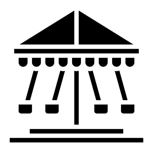 Swing Ride Glyph Icon | Water Park