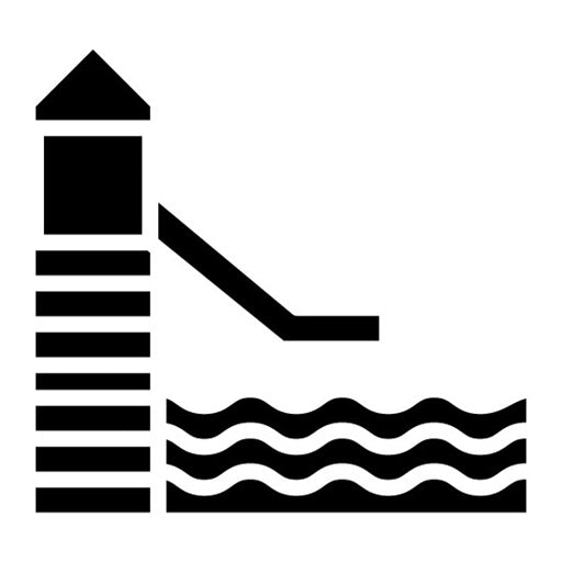 Water Slide Glyph Icon | Water Park