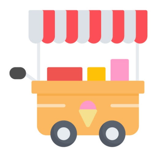 Icecream Cart Flat Icon