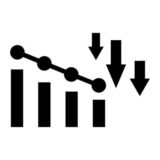 Burn Down Chart Glyph Icon