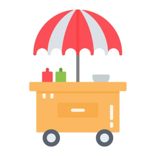 Burger Cart Flat Icon