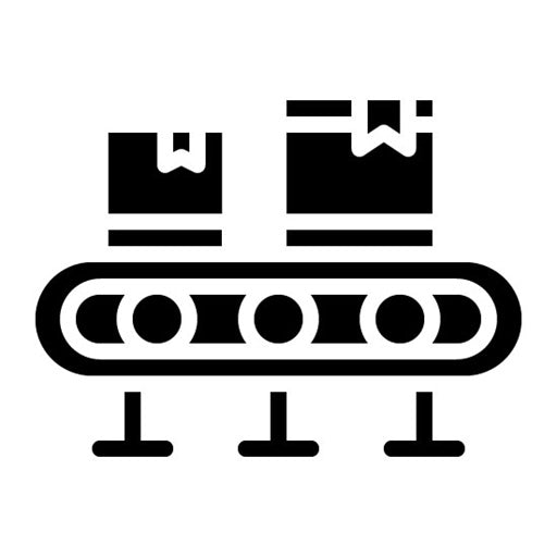 Conveyor Belt Glyph Icon | Mass Production