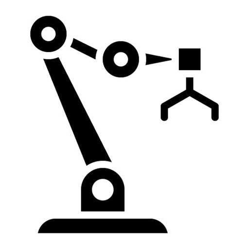 Industrial Robot Glyph Icon | Mass Production