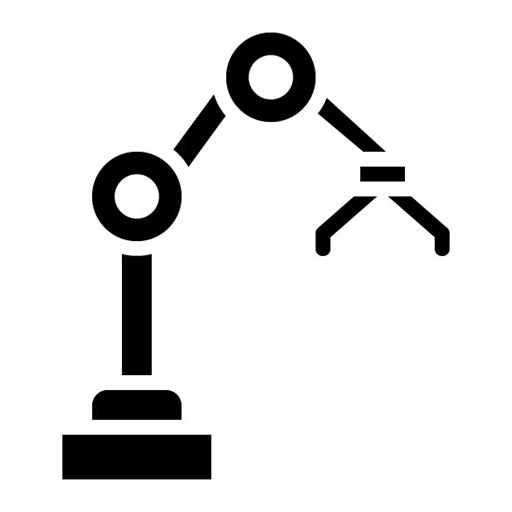 Robotic Arm Glyph Icon | Mass Production