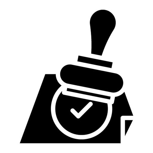 Approval Stamp Glyph Icon