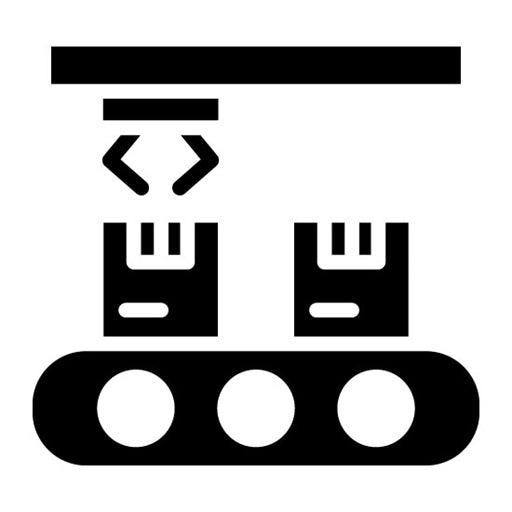 Production Line Glyph Icon | Operations Management