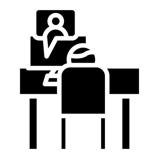 Remote Interview Glyph Icon