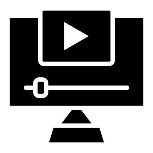 Video Tutorial Glyph Icon | Remote Working