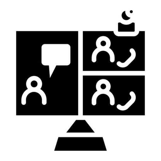 Virtual Conference Glyph Icon