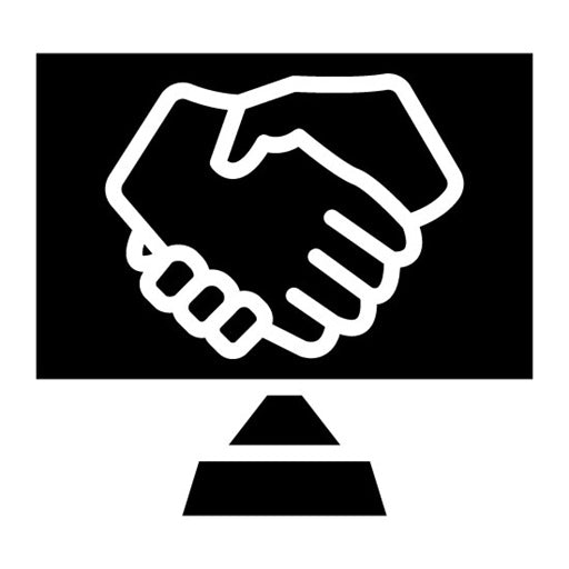 Virtual Handshake Glyph Icon