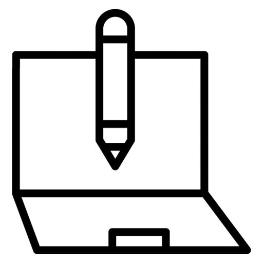Laptop and Pencil Icon
