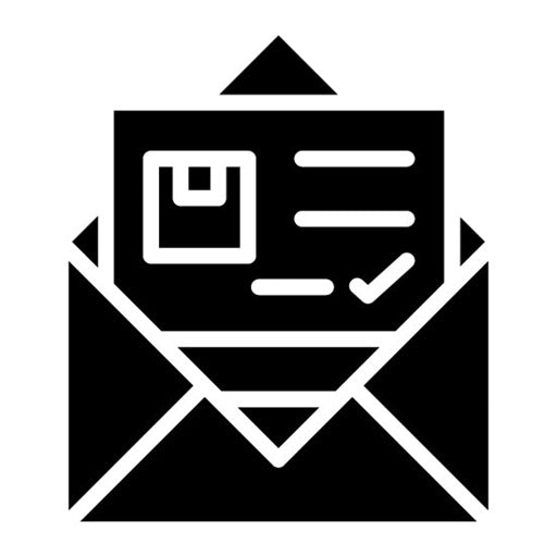 Order Confirmation Email Glyph Icon