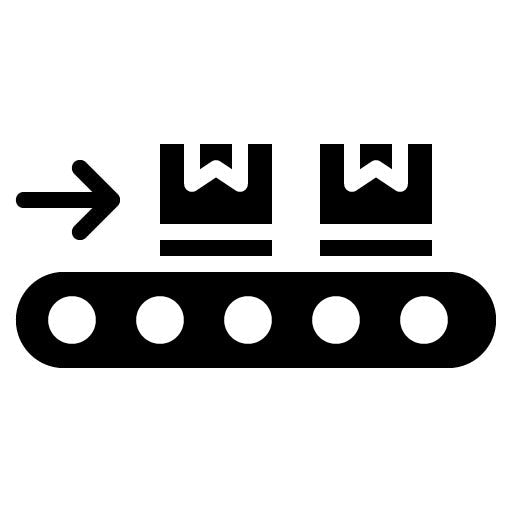 Conveyor Belt Glyph Icon | Manufacturing and Distribution