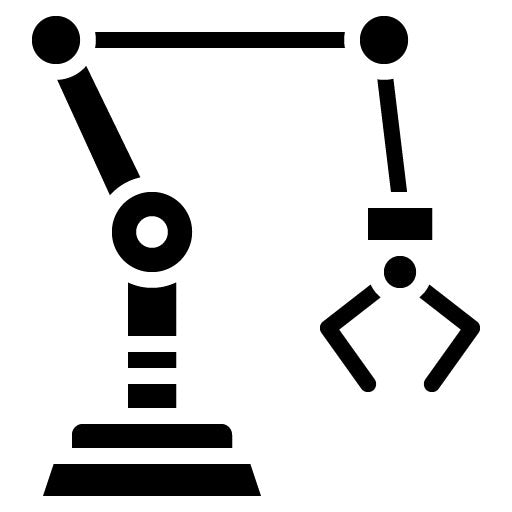 Industrial Robot Glyph Icon | Manufacturing and Distribution