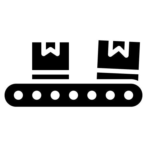 Production Line Glyph Icon | Manufacturing and Distribution