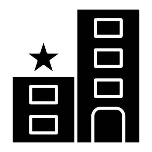 1 Star Hotel Glyph Icon