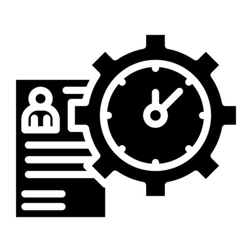 Time Management Glyph Icon | Curriculum Vitae