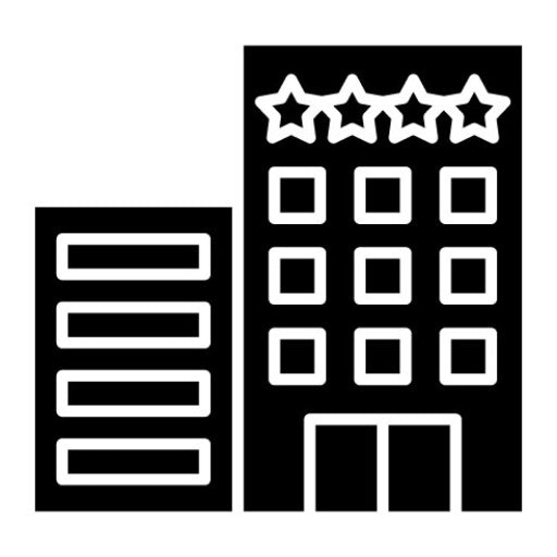 4 Star Hotel Glyph Icon