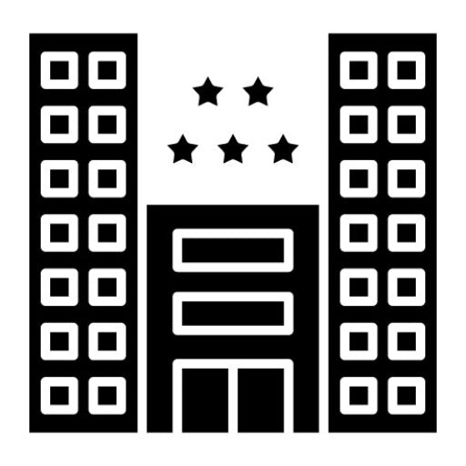 5 Star Hotel Glyph Icon