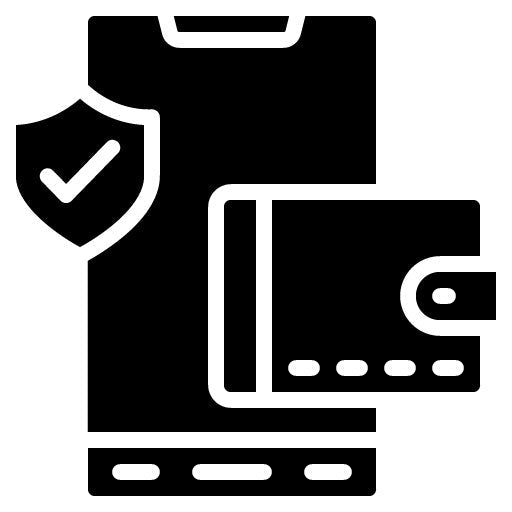 Secure Digital Wallet Glyph Icon