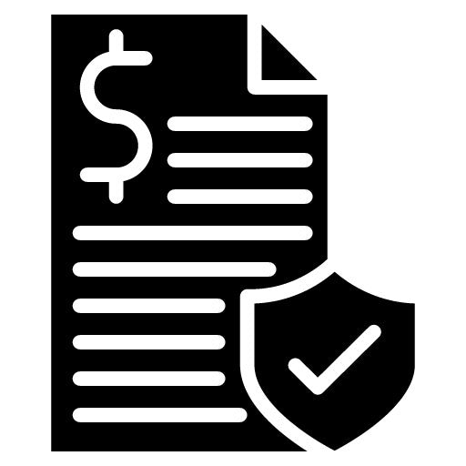 Secure Invoice Glyph Icon