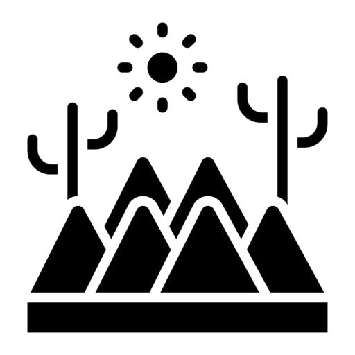 Desert Landscape Glyph Icon | Water Crisis