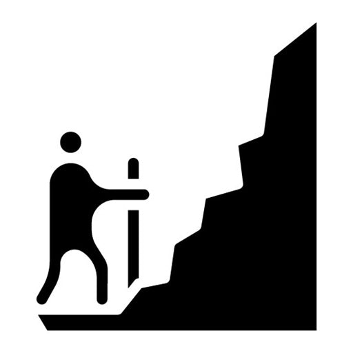 Alpine Climbing Glyph Icon