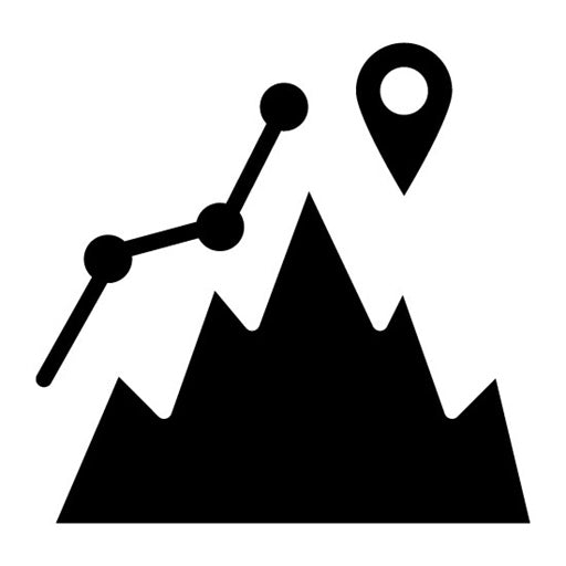 Climbing Map Glyph Icon