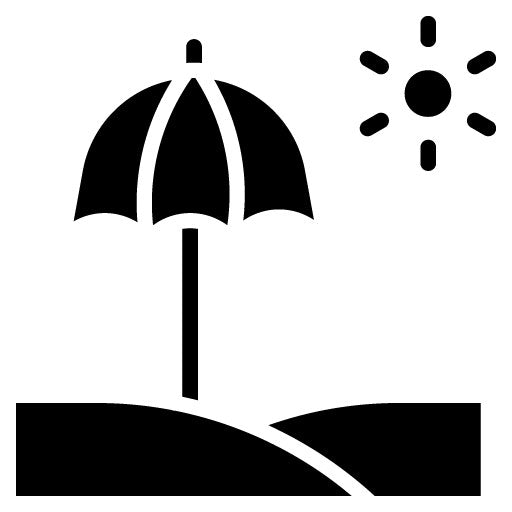 Beach Umbrella Glyph Icon | Sun Protection