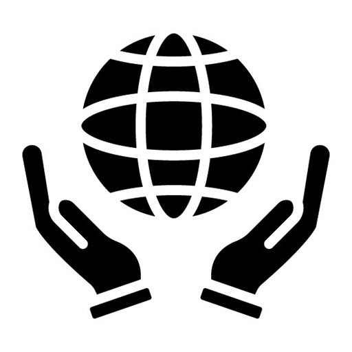 Globe with hands Glyph Icon