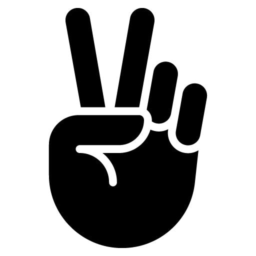 Victory Gesture Glyph Icon