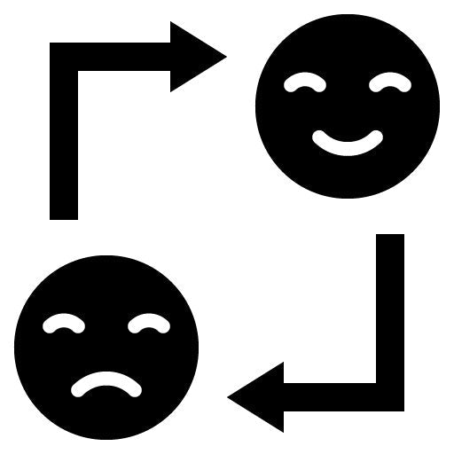 Emotional Rollercoaster Glyph Icon
